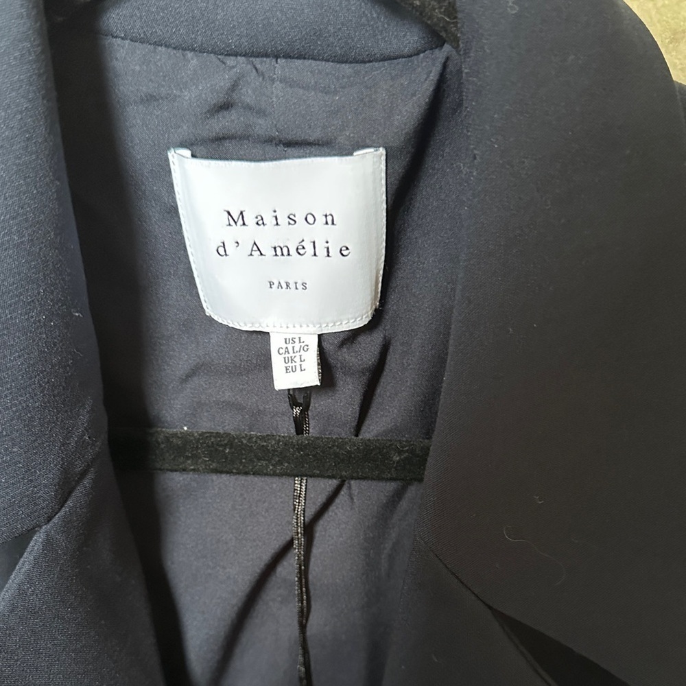 Maison D’Amelie Navy Sleeveless Blazer Sz Large | new with tags - Picture 2 of 5